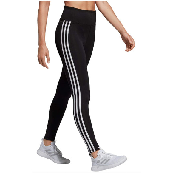 Adidas Design 2 Move 3-Stripe High-Rise Running Yoga Tights - Black SMALL - Picture 1 of 4